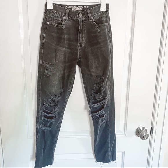 American Eagle Outfitters Denim - American Eagle black distressed mom jeans